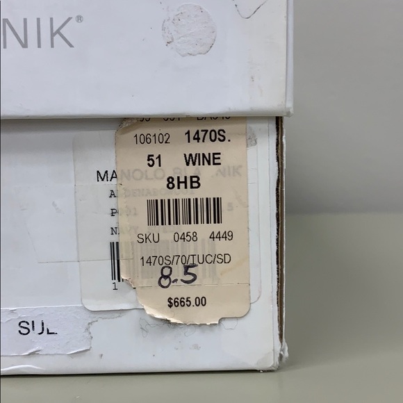 Manolo Blahnik BB Suede 70mm Pumps in Wine - Picture 8 of 8